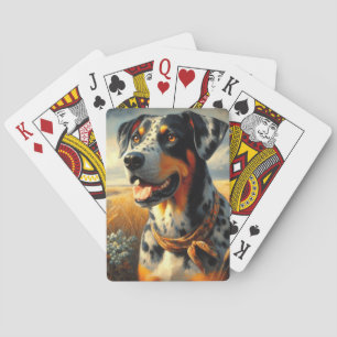 Jeu De Cartes Peinture vintage de chien léopard Catahoula