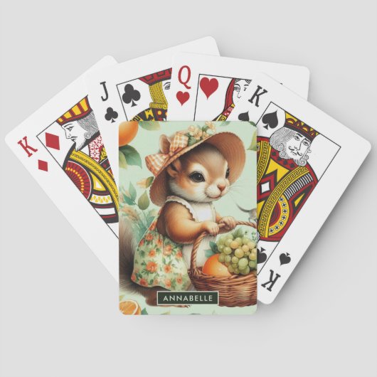 Jeu De Cartes Peinture vintage d'écureuil (dos)