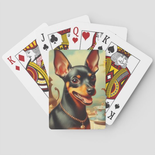 Jeu De Cartes Peinture vintage Pinscher (dos)