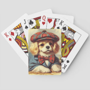 Jeu De Cartes Peinture Vintage sur chiot