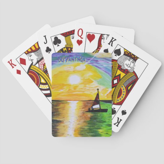 Jeu De Cartes Peintures DG Coucher de soleil voile (dos)