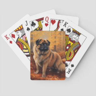 Jeu De Cartes Pekingese à l'automne Feuilles automne Inspire