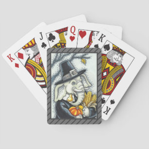 JEU DE CARTES PÈLERIN D'ACTION DE GRÂCES ÉLÉPHANT, PACHYDERME DE