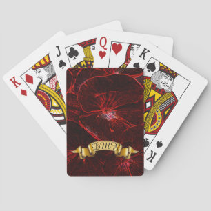 Jeu De Cartes Pensées Néon Rouge Avec Monogramme