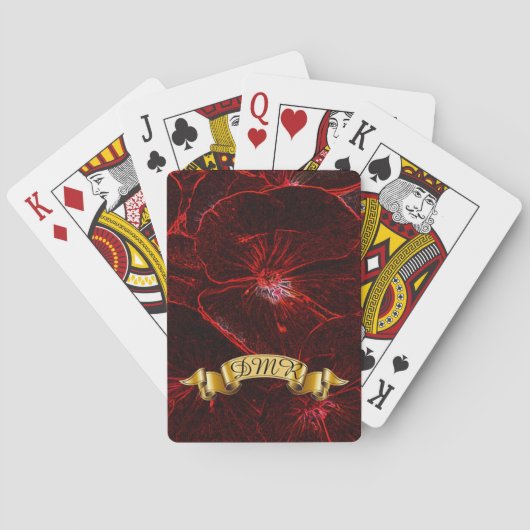 Jeu De Cartes Pensées Néon Rouge Avec Monogramme (dos)