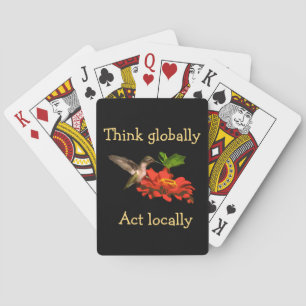 Jeu De Cartes Penser Mondialement Agir Localement Rouge Cartes D