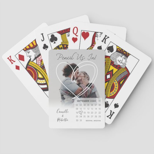 Jeu De Cartes Pensez-Nous Dans Calendrier Moderne Minimale Coupl (dos)