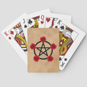 Jeu De Cartes Pentagram Pagan Wiccan Roses Jouer des cartes