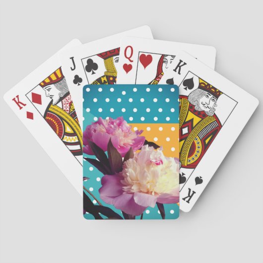 Jeu De Cartes Peonies et points roses Jouer des cartes (dos)