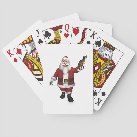 Jeu De Cartes Père Noël Avec Chat Calico (dos)