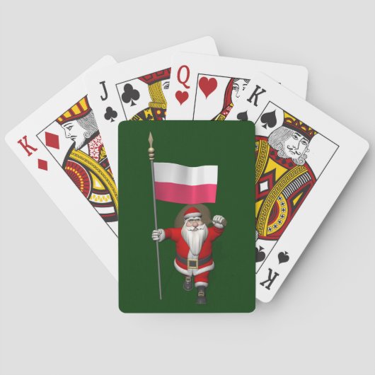 Jeu De Cartes Père Noël Avec Drapeau De Pologne (dos)
