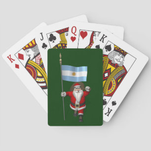 Jeu De Cartes Père Noël Avec L'Ensigne D'Argentine