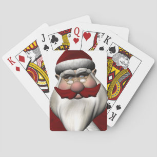 Jeu De Cartes Père Noël Avec Moustache Rouge