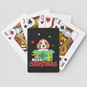 Jeu De Cartes Père Noël Beagle Amoureux de Chien Joyeux Noël Xma