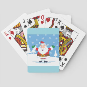 Jeu De Cartes Père Noël dans une scène hivernale enneigée