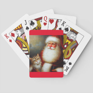 Jeu De Cartes Père Noël de Noël et un chat (2)