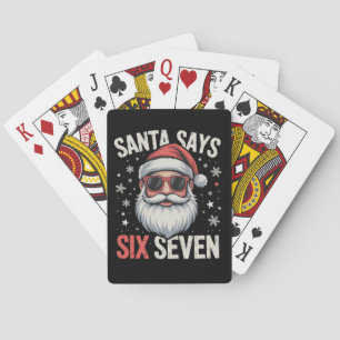 Jeu De Cartes Père Noël drôle dit six sept Noël 67 Meme Xmas