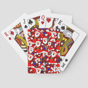 Jeu De Cartes père Noël heureuse jouant aux cartes