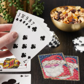 Jeu De Cartes Père Noël jouant aux cartes (In Situ)