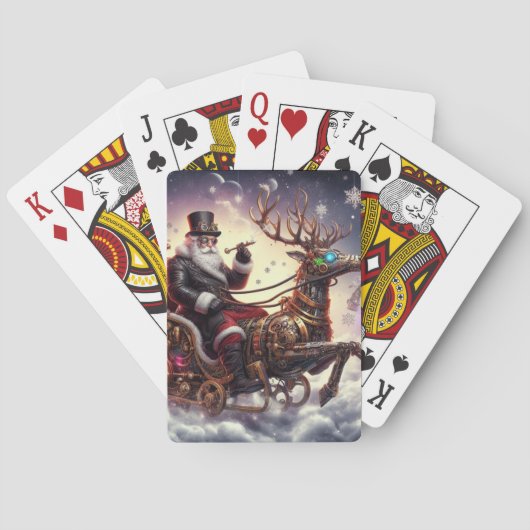 Jeu De Cartes Père Noël/Reindeer steampunk Noël/hiver (dos)