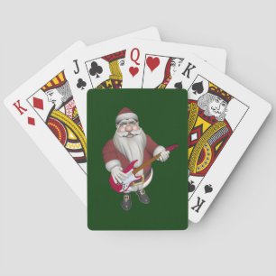 Jeu De Cartes Père Noël Rock Star avec guitare électrique rouge