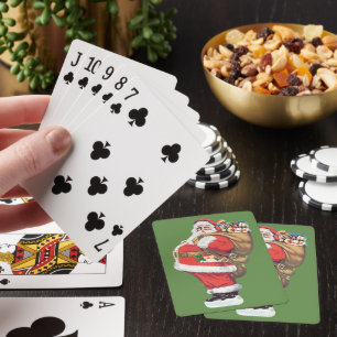 Jeu De Cartes Père Noël vintage, découpage de Noël victorien
