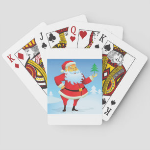 Jeu De Cartes Père Noël Whimsical avec Mini Arbre de Noël