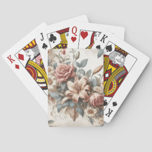 Jeu De Cartes Perfection florale ancienne légère