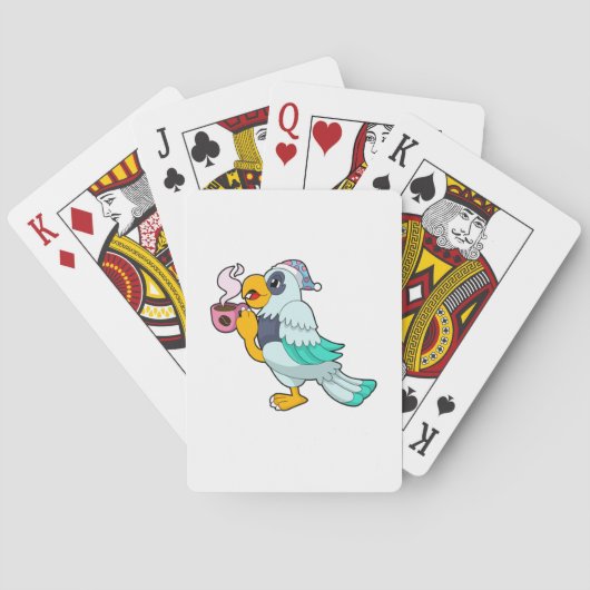 Jeu De Cartes Perroquet avec tasse de café (dos)