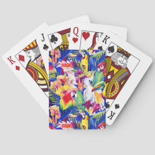 Jeu De Cartes Perroquets aquarelles (dos)