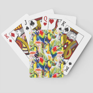 Jeu De Cartes Perroquets Et Feuilles De Palmiers