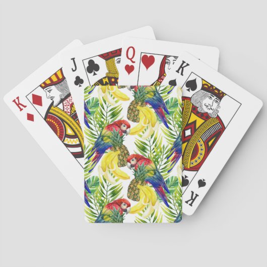Jeu De Cartes Perroquets et fruit tropical (dos)