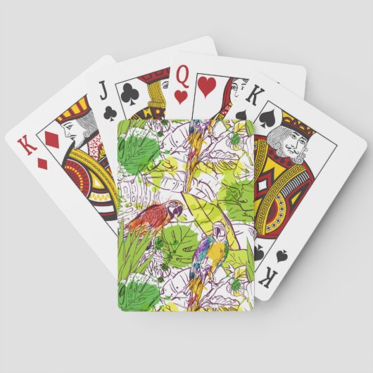 Jeu De Cartes Perroquets tropicaux (dos)