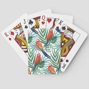 Jeu De Cartes Perroquets tropicaux : Palmier luxuriant sans tran