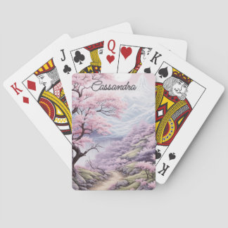 Jeu De Cartes Personalizable Cherry Blossom Landscape 
