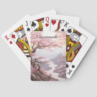 Jeu De Cartes Personalizable Cherry Blossom Landscape