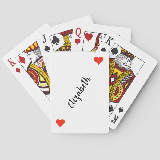 Jeu De Cartes Personalized 2-Red Hearts Playing Cards (dos)