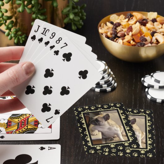 Jeu De Cartes Personalized Black & Gold Pet Playing Cards (In Situ)