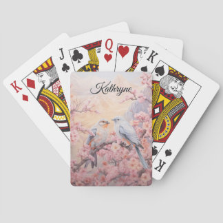 Jeu De Cartes Personalized Cherry Blossom Bird 