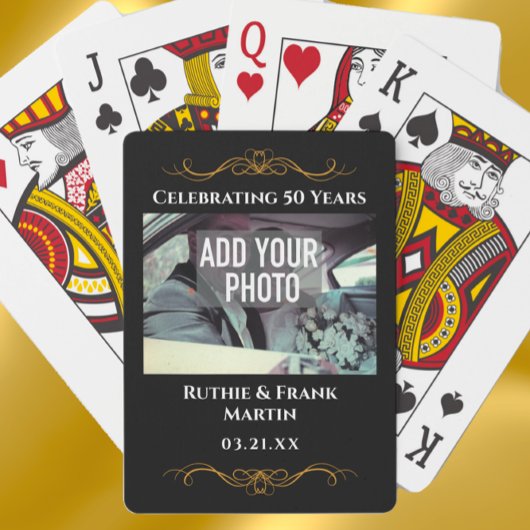 Jeu De Cartes Personalized Elegant 50th Anniversary Photo Gift