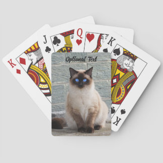 Jeu De Cartes Personalized Fluffy Cat with Blue Eyes