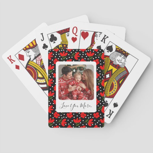 Jeu De Cartes Personalized Photo & Message Floral Playing Cards (dos)