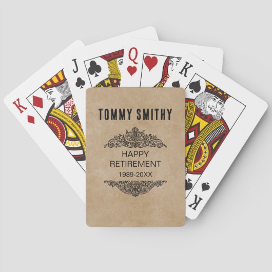 Jeu De Cartes Personalized Retirement Playing Cards – Milestone (dos)