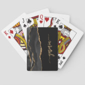 Jeu De Cartes Personalized Signature Black Gold Agate (dos)