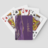 Jeu De Cartes Personalized Signature Purple Gold Agate (dos)