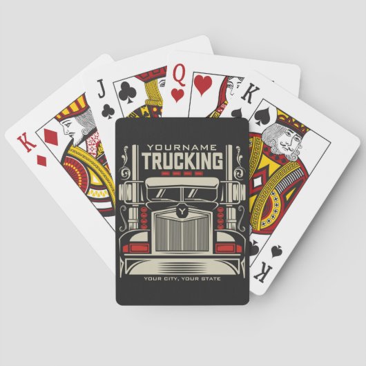 Jeu De Cartes Personalized Trucking 18 Wheeler BIG Trucker (dos)
