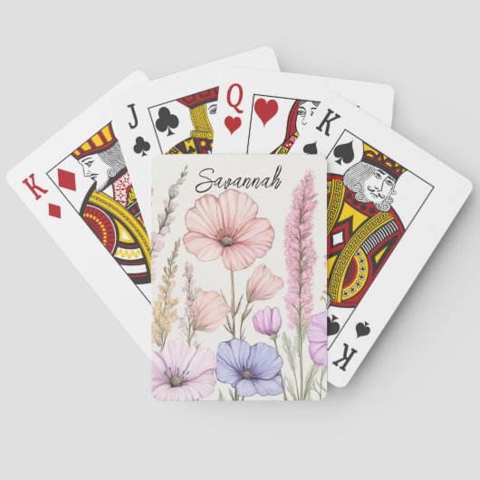 Jeu De Cartes Personalized Wildflower Botanical (dos)