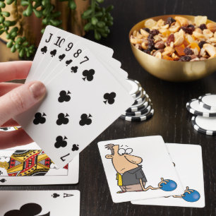 Jeu De Cartes Personnage de joueur de quilles triste drôle avec