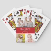 Jeu De Cartes Personnalisé 3 Photos de famille Collage simple Ro (dos)