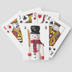 Jeu De Cartes Personnalisé (Ajouter les initiales) Snowman Nutcr